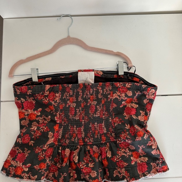 Free People Lights Out Corset XL Black/Red Floral - Picture 2 of 4